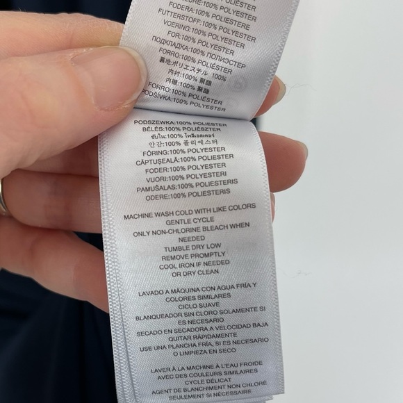 Michael Kors Navy Blue Scoop Neck Ruched Flowy Maxi Dress | Size Small - Picture 7 of 8